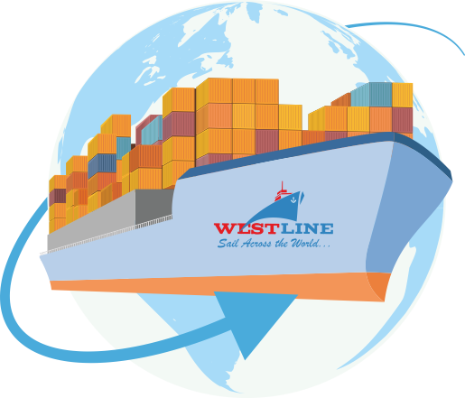 westline shipping vector image